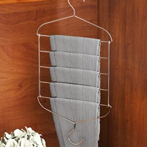 Magic Pants Hangers Stainless Steel Foldable Drying Rack,Hook Design at Both Ends,Space Saving Hangers Clothes Closet Storage Organizer for Pants Jeans Skirts Scarf Ties Towels