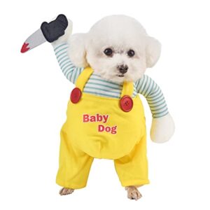 hotumn dog halloween costume 2-leg design dog clothes special party dog outfit awful funny dog costume easy wear for small medium dog pet walking cosply (large)