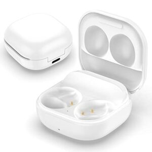 wired charging case compatible with samsung galaxy buds 2, replacement charger case dock station for galaxy buds 2 bluetooth earbuds (white)