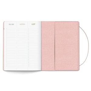 Orange Circle Studio Just Right 2022-2023 Monthly Planner - 17-Month Organizer with Full-Color Monthly Views, Storage Pocket & Elastic Closure - Lemon Tree