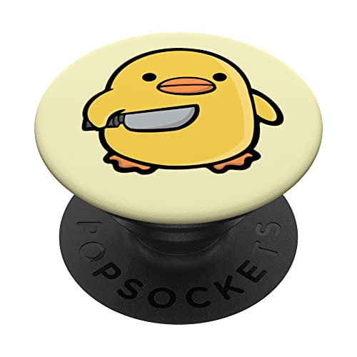 Evil Duck Knife Yellow Rubber Duck PopSockets Swappable PopGrip