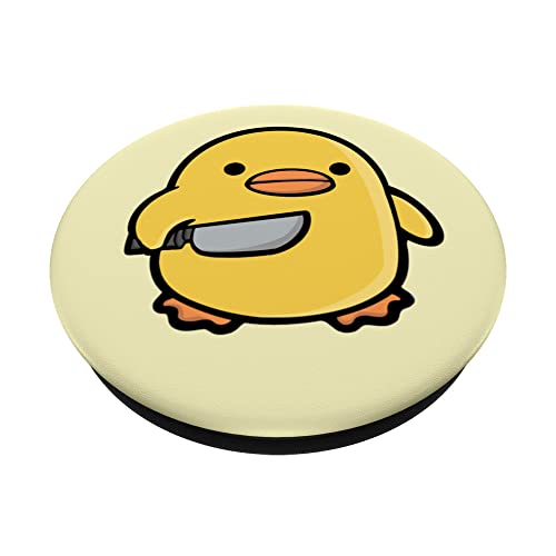 Evil Duck Knife Yellow Rubber Duck PopSockets Swappable PopGrip