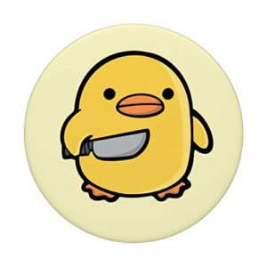 Evil Duck Knife Yellow Rubber Duck PopSockets Swappable PopGrip