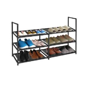 Easyhouse 3 Tier Metal Construction Shoe Rack, Sturdy Shelf Organizer for Entryway, Bedroom, Closet