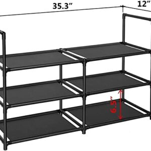 Easyhouse 3 Tier Metal Construction Shoe Rack, Sturdy Shelf Organizer for Entryway, Bedroom, Closet