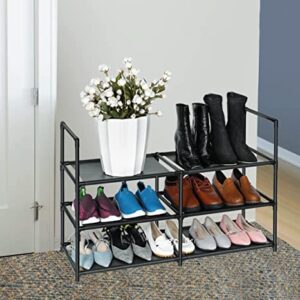 Easyhouse 3 Tier Metal Construction Shoe Rack, Sturdy Shelf Organizer for Entryway, Bedroom, Closet