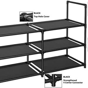 Easyhouse 3 Tier Metal Construction Shoe Rack, Sturdy Shelf Organizer for Entryway, Bedroom, Closet