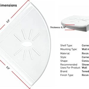 Tenedos Resin Bathroom Corner Shower Shelf Tile Flatback Wall Mounted (White)