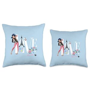 Miraculous Ladybug Charming Paris Love Marinette Throw Pillow, 16x16, Multicolor