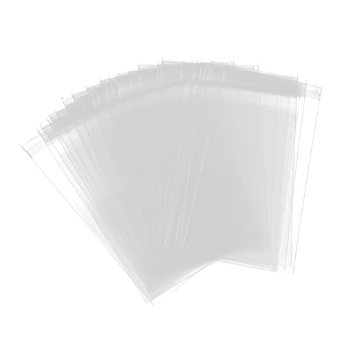 FgfAk 200 Pcs 5x7 Inches Clear Resealable Cello/Cellophane Treat Bags Good for Pastry,Bakery,Cookie, Soap,Candy and Dessert