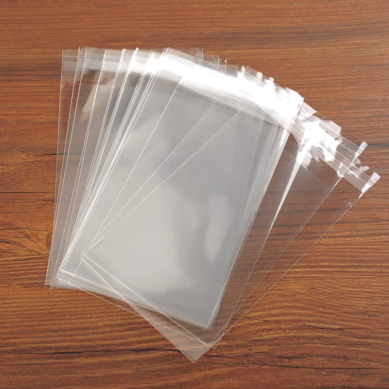 FgfAk 200 Pcs 5x7 Inches Clear Resealable Cello/Cellophane Treat Bags Good for Pastry,Bakery,Cookie, Soap,Candy and Dessert