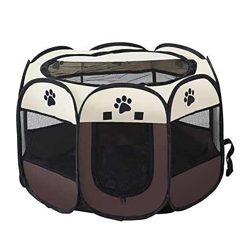 Portable Dog Playpen| Ronsan Dog House Indoor Outdoor| Pet Playpen for Small Dogs| Dog Travel Accessories Cat Kennel Size L