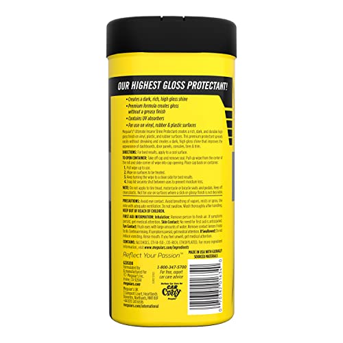 Meguiar's Ultimate Insane Shine Protectant Wipes - 30 Wipes