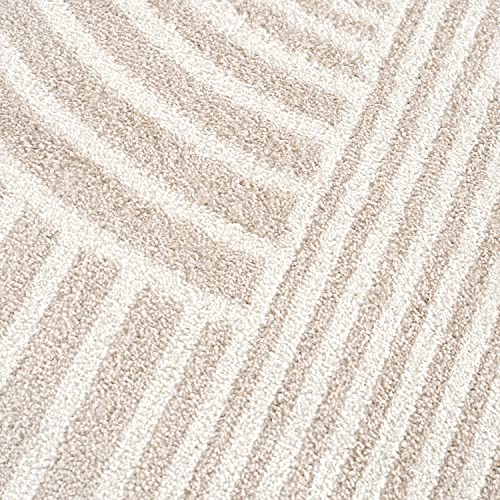 Abani Rugs Beige Arch Pattern Knot Modern Print Premium Area Rug - Contemporary No-Shed Neutral 7'9" x 10'2" (8'x10') Bedroom Rug