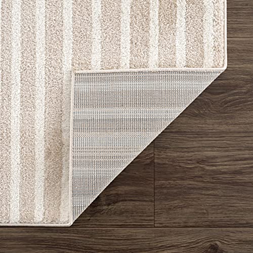 Abani Rugs Beige Arch Pattern Knot Modern Print Premium Area Rug - Contemporary No-Shed Neutral 7'9" x 10'2" (8'x10') Bedroom Rug