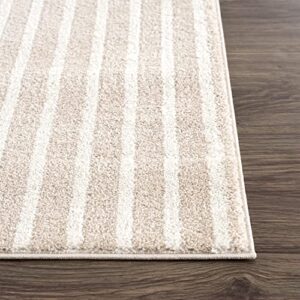 Abani Rugs Beige Arch Pattern Knot Modern Print Premium Area Rug - Contemporary No-Shed Neutral 7'9" x 10'2" (8'x10') Bedroom Rug