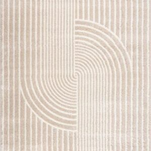 Abani Rugs Beige Arch Pattern Knot Modern Print Premium Area Rug - Contemporary No-Shed Neutral 7'9" x 10'2" (8'x10') Bedroom Rug