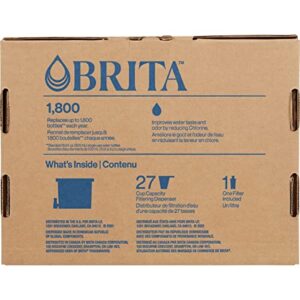 Brita XL Water Filter Dispenser for Tap and Drinking Water with 1 Standard Filter, Lasts 2 Months, 27-Cup Capacity, BPA Free, Black