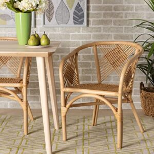 baxton studio kagama dining chairs, natural brown