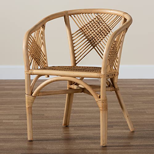 Baxton Studio Kagama Dining Chairs, Natural Brown