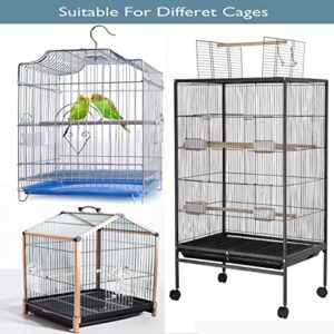 Bird Cage Cover - Adjustable Bird Cage Seed Catcher Bird Cage Net Cover, Airy Nylon Bird Seed Catcher Stretchy Bird Cage Skirt for Round Square Cages(Circumference 59 inch to 118 inch) (White)