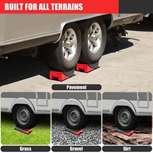 BEETRO Camper Leveler 2 Pack, Curved RV Levelers for Travel Trailers, with Camper Wheel Chocks, Anti-Slip Mats and Carry Bag, Faster Camper Leveling Than RV Leveling Blocks,Up to 35,000 lbs