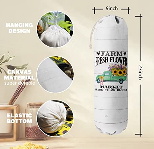 Grocery Bags Holder Organizer For Shopping Bags，Wall Mount Plastic Bags Storage Container Dispensers, Farmhouse Home Kitchen Gifts For Mom Housewarming Family Friends Women Grandma