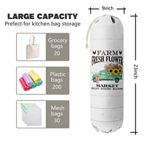 Grocery Bags Holder Organizer For Shopping Bags，Wall Mount Plastic Bags Storage Container Dispensers, Farmhouse Home Kitchen Gifts For Mom Housewarming Family Friends Women Grandma