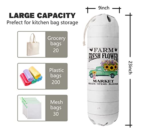 Grocery Bags Holder Organizer For Shopping Bags，Wall Mount Plastic Bags Storage Container Dispensers, Farmhouse Home Kitchen Gifts For Mom Housewarming Family Friends Women Grandma