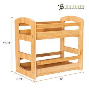 Totally Bamboo 2 Shelf Spice Caddy, Organizer Rack for Kitchen Countertop or Cupboard