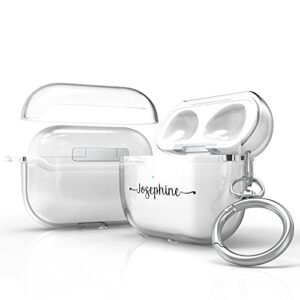 durocase custom case compatible with airpods 3rd generation airpods 3 with keychain (clear customized name)