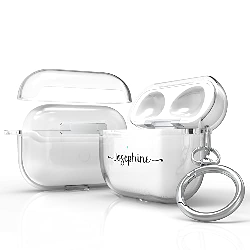 Durocase Custom Case Compatible with AirPods 3rd Generation Airpods 3 with Keychain (Clear Customized Name)