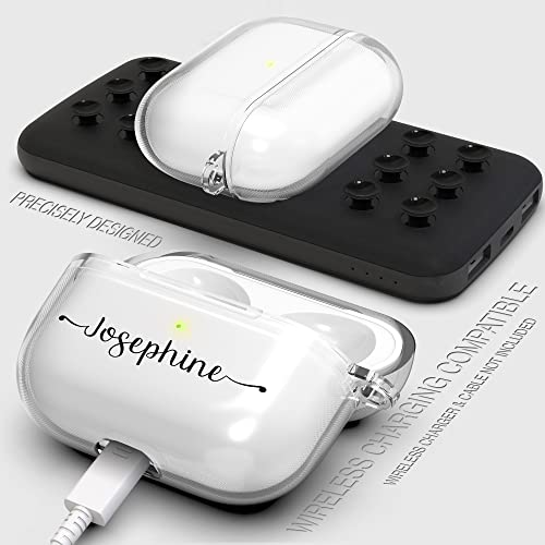 Durocase Custom Case Compatible with AirPods 3rd Generation Airpods 3 with Keychain (Clear Customized Name)