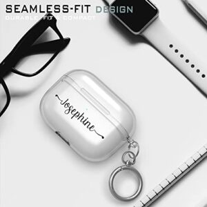 Durocase Custom Case Compatible with AirPods 3rd Generation Airpods 3 with Keychain (Clear Customized Name)