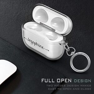 Durocase Custom Case Compatible with AirPods 3rd Generation Airpods 3 with Keychain (Clear Customized Name)