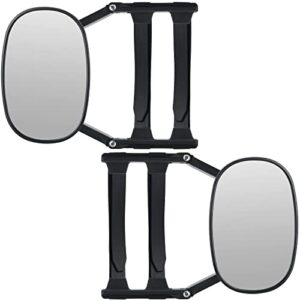 towing mirrors mirror extensions for towing universal trailer clip on mirror side mirror extensions for towing adjustable 360 degree rotation extends camper towing mirrors for car truck black(2 pcs)