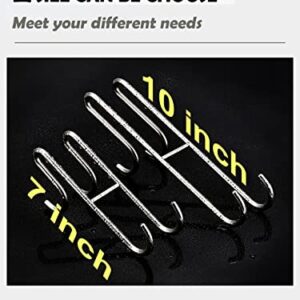 VIEDZMY 7 Inch Shower Door Hooks, 304 Stainless Steel Hanging Double Towel Hooks Shower Towel Holder Clothes Coat Robe Hooks for Bathroom Frameless Glass