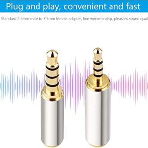 NETVIP 2.5mm Male to 3.5mm Female Audio Adapter Gold Plated 2.5mm to 3.5mm Adaptateur TRRS Converter Premium Sound Quality 3 Ring Earphone Headset Stereo Adapter Jack (Stereo or Mono)-2 Packs