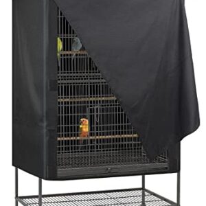 Explore Land Pet Cage Cover - Good Night Cover for Bird Critter Cat Cage to Small Animal Privacy & Comfort (Medium, Black)