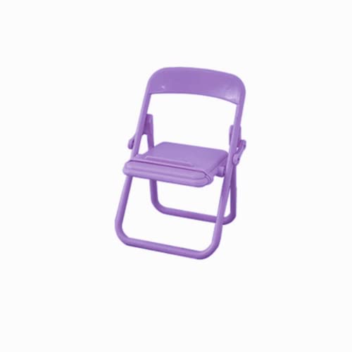 Mini Candy Color Creative Foldable Cute Chair Smartphone Holder Desktop Portable Cell Phone Stand Compatible with All Mobile Phones/Phone/Pad/Tablet/E-Readers/Huawei, Samsung, Xiaomi (Purple)