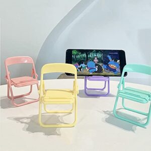 Mini Candy Color Creative Foldable Cute Chair Smartphone Holder Desktop Portable Cell Phone Stand Compatible with All Mobile Phones/Phone/Pad/Tablet/E-Readers/Huawei, Samsung, Xiaomi (Purple)