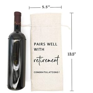 Socive Retirement Wine Bag, Retirement Gifts Wine Bags, Pairs Well With Retirement, Gift for Him or Her, Retirement Gifts Leaving Gifts for Colleagues Best Friends Coworkers Boss Nurse Teachers