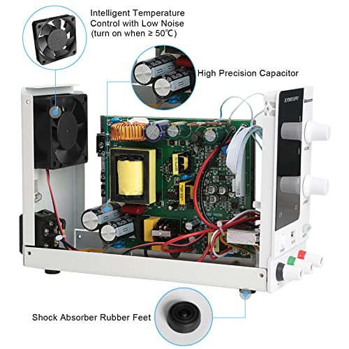 IKococater DC Power Supply Variable 30V 10A with Output Switch, Adjustable Regulated Switching Bench Power Supply with 4-Digits LED Power Display, 5V/2A USB Interface, Accurate Encoder Adjustment Knob