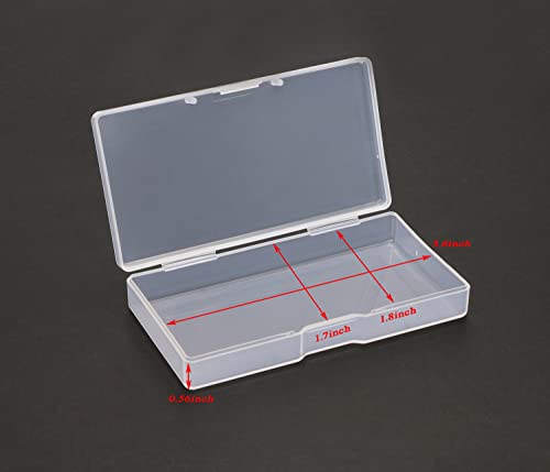 Mini Skater 3.52 ×1.8 ×0.55" Small Transparent Plastic Sample Box Small Size Rectangle Clear Plastic Jewelry Storage Case Container Packaging Box with Lid Use for Earrings Rings Beads Collecting Small Items (20 Pcs)