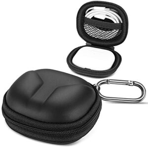 fintie carrying case for airpods 3rd generation (2021) - protective hard eva shockproof storage portable travel cover bag with carabiner compatible with airpods 2 / airpods 1, black