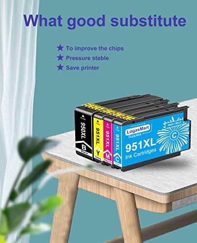 950XL 951XL Ink Cartridges Compatible for HP 950 951 HP OfficeJet Pro 8610 8600 8615 8620 8625 8100 276dw 251dw (4-Pack, HP 950 951)