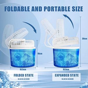Desk Fan Rechargeable Portable Foldable Fan, Evaporative Mini Personal Air Conditioner with 3 Speeds 3L Water Tank, Air Cooler with Aromatherapy and Night Light for Home, Office and Outdoor