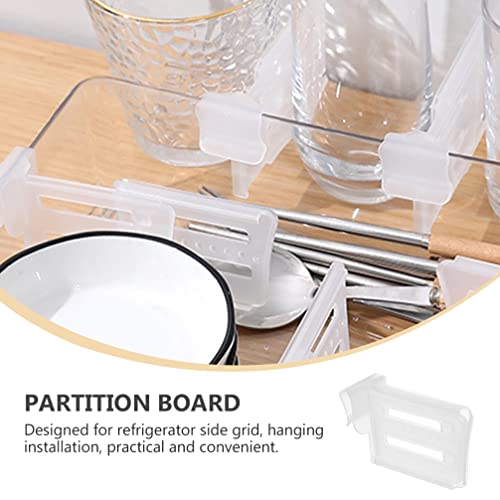 Angoily Fridge Divider 12pcs Refrigerator Door Shelf Bin Clip Retractable Fridge Separators Food Organizer Fridge Accessories for Fridge Storage Bin Box Fridge Drawer Divider