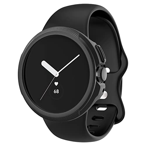 Spigen Liquid Air Armor Designed for Google Pixel Watch Case Anti-Scratch Protective Soft TPU Cover Case (2022) - Matte Black