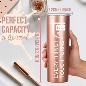 Onebttl Realtor Gifts for Women, Everything I Touch Turns to Sold, Funny Gifts for Real Estate Agent, Salesman, Boss, Coworkers, Employees, 20 Oz Stainless Steel Tumbler- Rose Gold